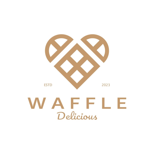 Diseño de ilustración simple del logotipo de waffle para pasteleríaemblemainsignianegocio de panaderíapasteleríapanaderíavector