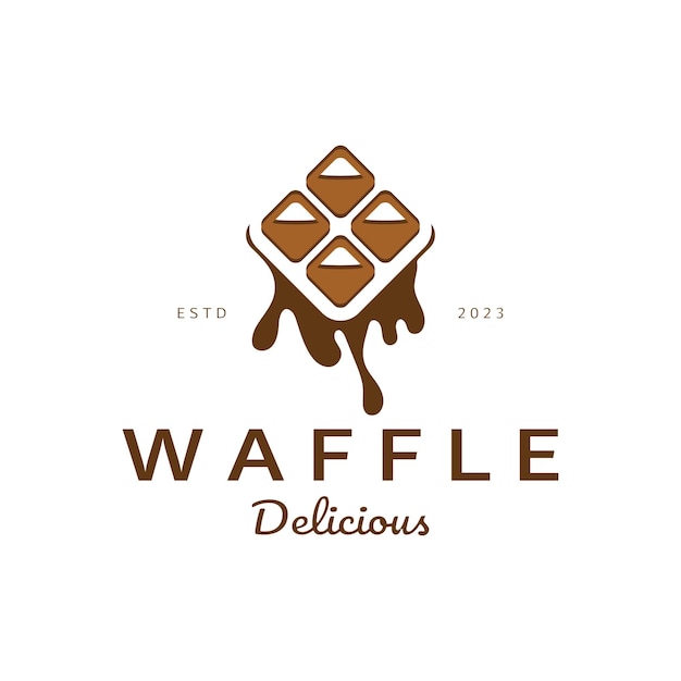 Diseño de ilustración simple del logotipo de waffle para pasteleríaemblemainsignianegocio de panaderíapasteleríapanaderíavector
