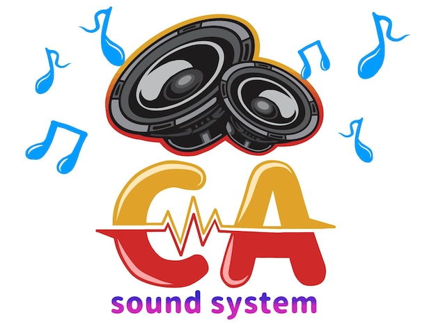 diseño de ilustración del sistema de sonido vectorial