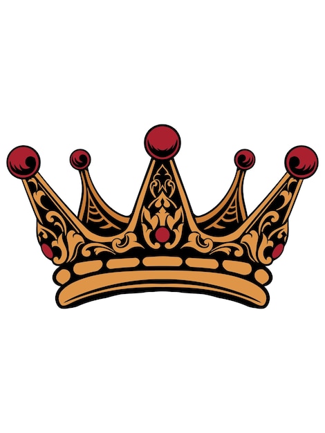 Diseño de ilustración de talla de corona vectorial