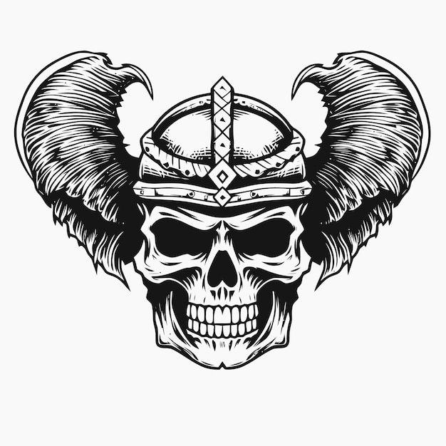 Diseño de ilustración de talla de monstruo de calavera