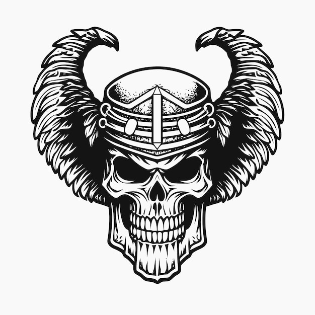 Diseño de ilustración de talla de monstruo de calavera