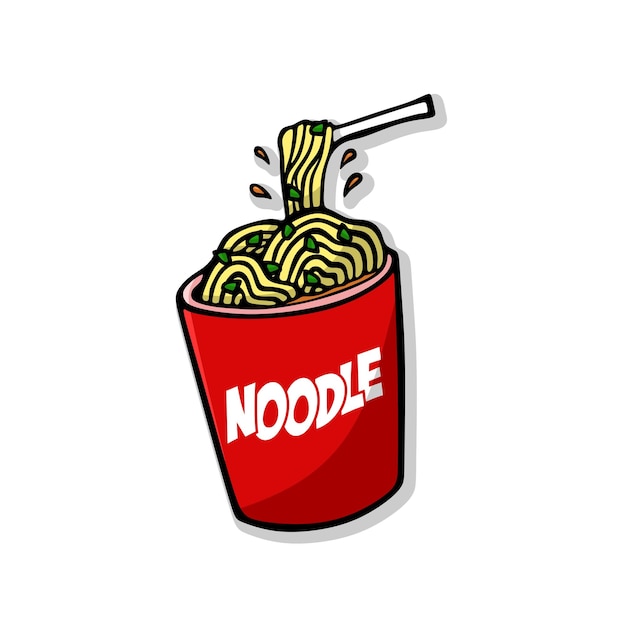 Diseño de ilustración de una taza de fideos