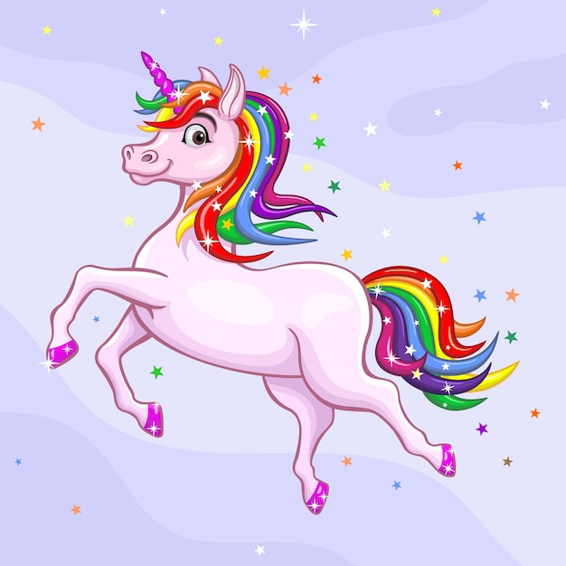Vector diseño de ilustración de unicornio colorido