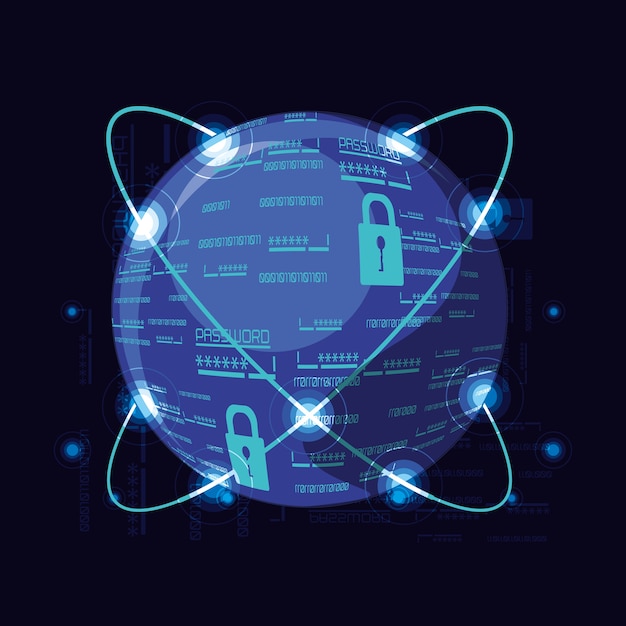 diseño de ilustración de vector de acceso de contraseña de seguridad de datos