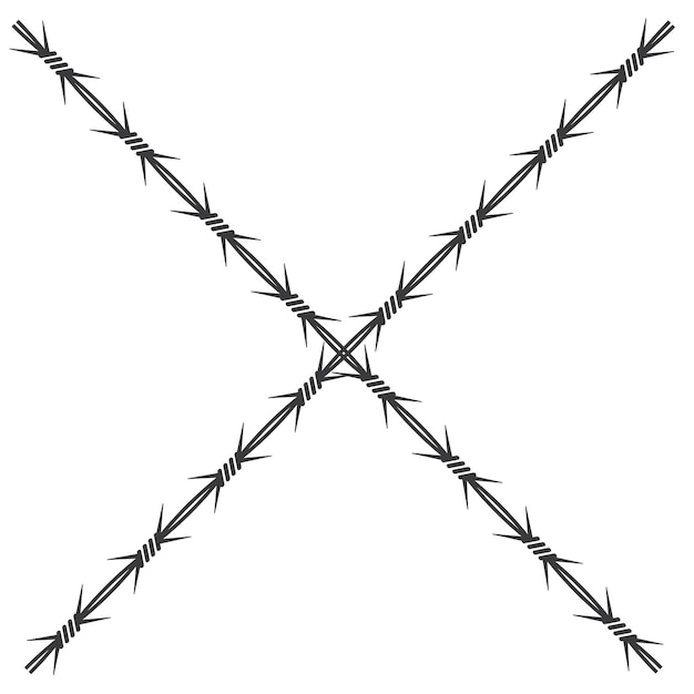 Diseño de ilustración de vector de alambre de púas