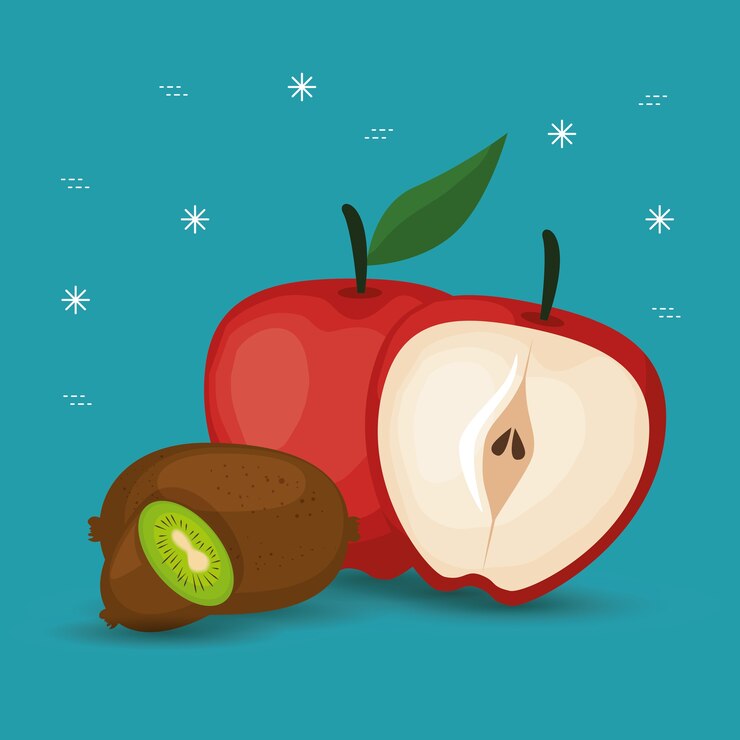 Vector diseño de ilustración de vector de alimentos saludables de frutas deliciosas