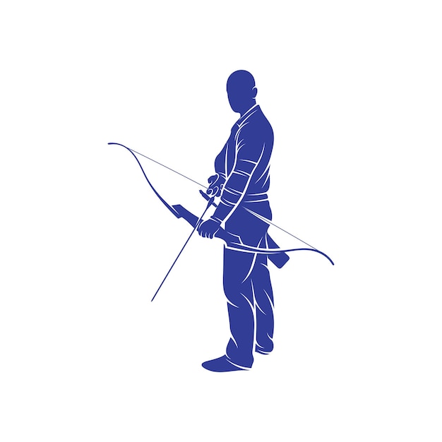 Diseño de ilustración de vector de arquero Plantilla de diseño de deporte de arquero silueta de arquero