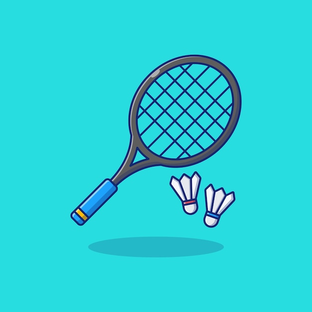 Diseño de ilustración de vector de bádminton y volante