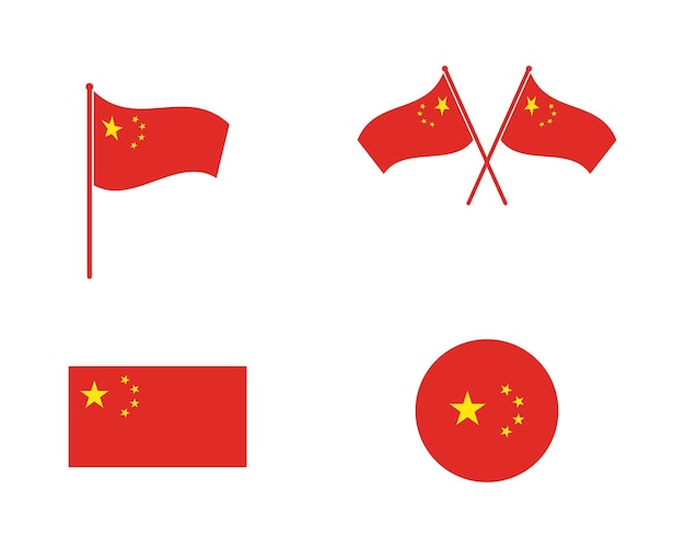 Diseño de ilustración de vector de bandera china