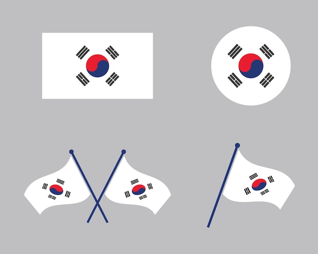 Diseño de ilustración de vector de bandera coreana