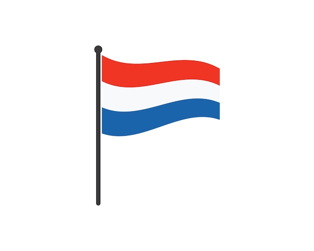 Diseño de ilustración de vector de bandera de Holanda