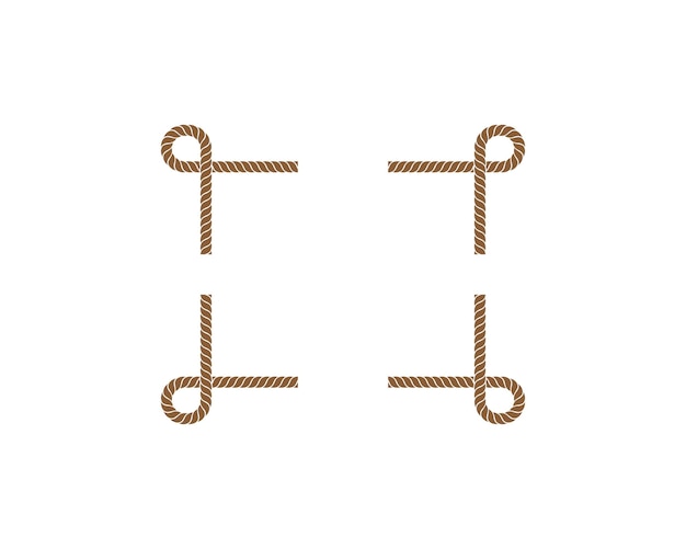 Diseño de ilustración de vector de borde de cuerda