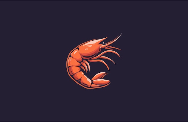 Diseño de ilustración de vector de camarones