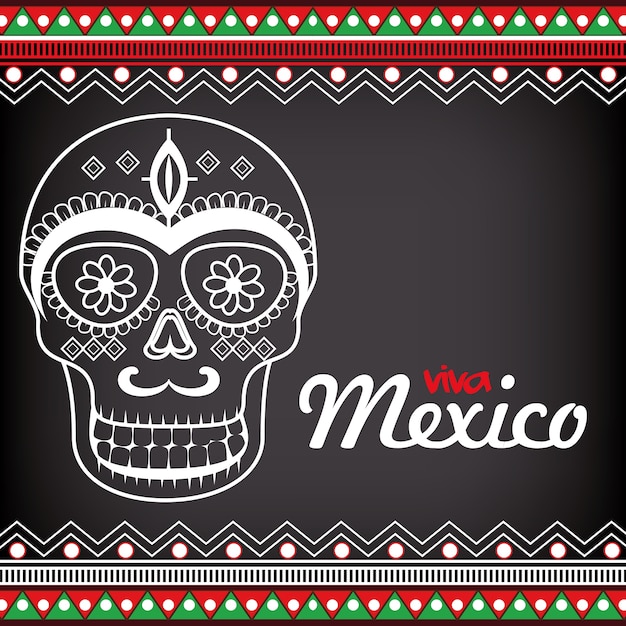 Diseño de ilustración de vector de celebración de cartel de viva mexico