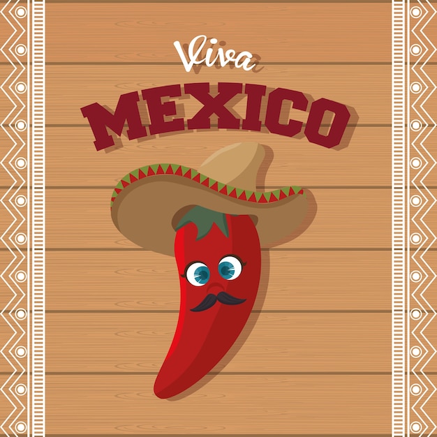 Vector diseño de ilustración de vector de celebración de cartel de viva mexico