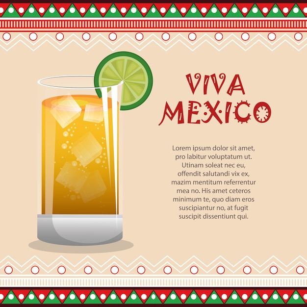 Diseño de ilustración de vector de celebración de cartel de viva mexico