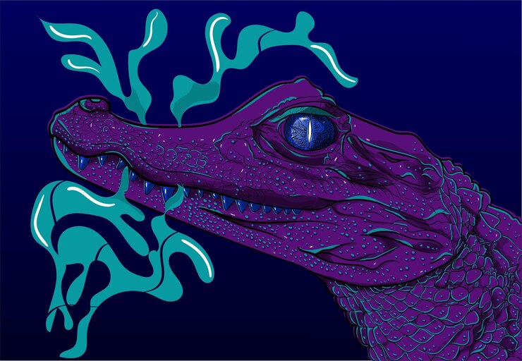 Vector diseño de ilustración de vector de cocodrilo de dibujos animados