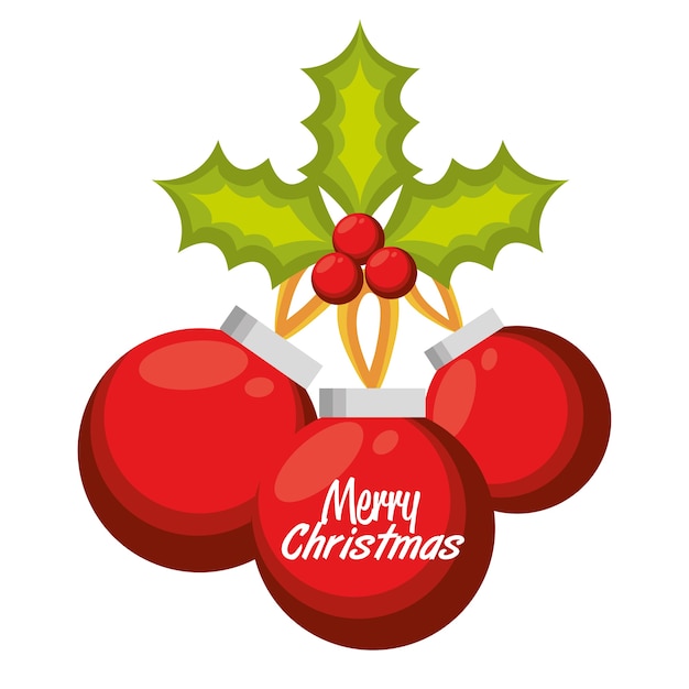diseño de ilustración de vector decorativo de bolas de feliz Navidad