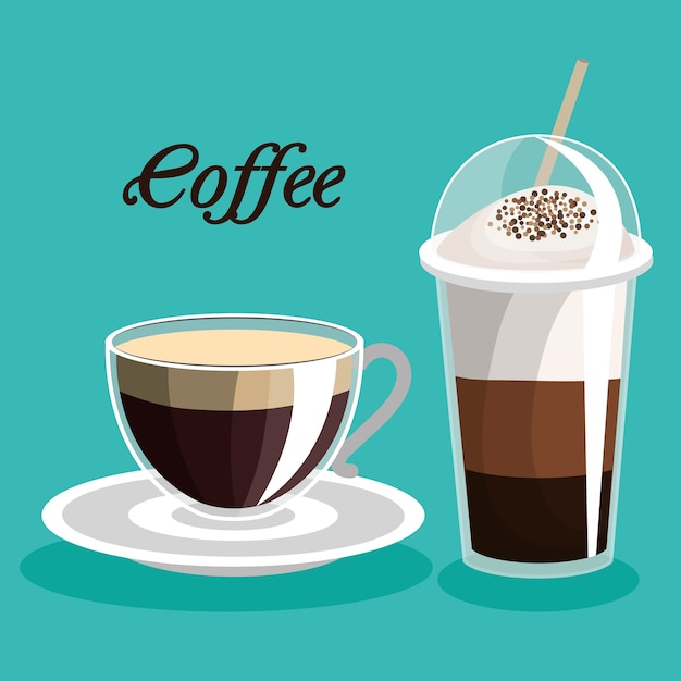 Diseño de ilustración de vector de deliciosos productos de cafetería