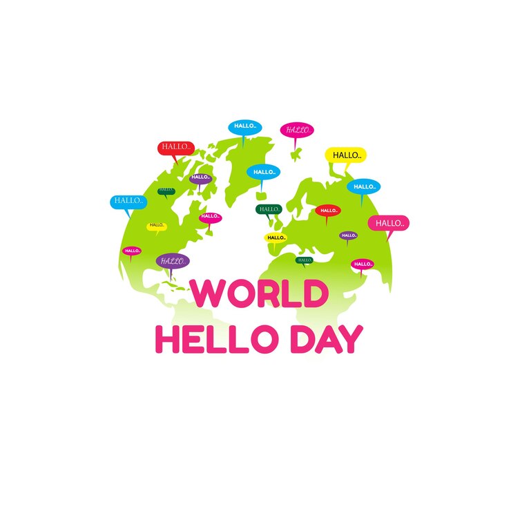 diseño de ilustración de vector de día mundial hola