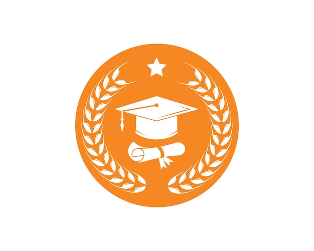 Diseño de ilustración de vector de diploma de casquillo de graduación
