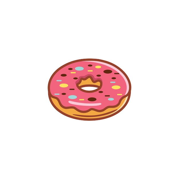 Vector diseño de ilustración de vector de donut de fresa