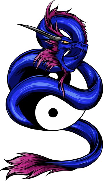 Diseño de ilustración de vector de dragón de color