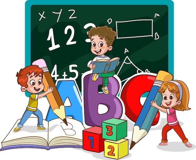 diseño de ilustración de vector de educación infantil