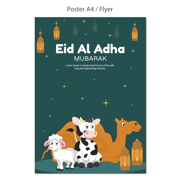 Vector diseño de ilustración de vector de eid al adha