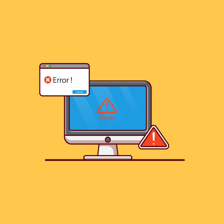 Vector diseño de ilustración de vector de error de computadora