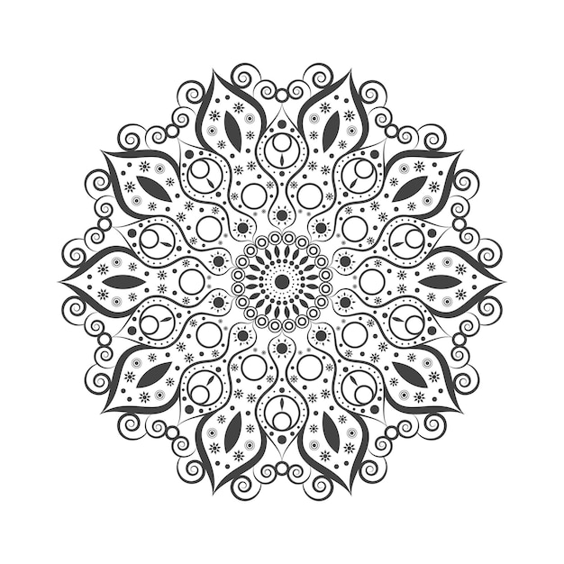 Diseño de ilustración de vector de flor de mandala