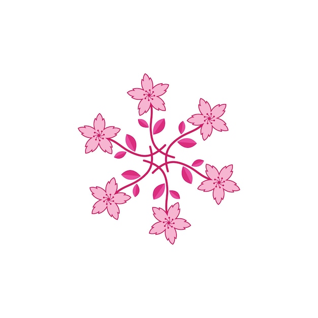 Diseño de ilustración de vector de flor de sakura