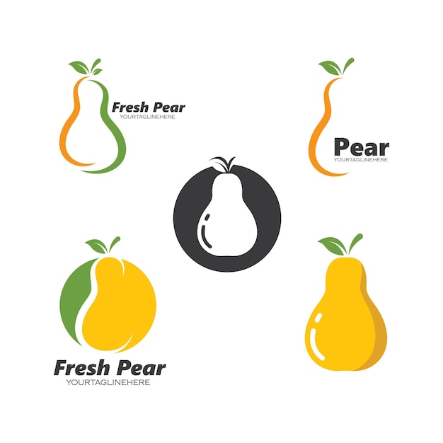 Diseño de ilustración de vector de fruta de pera