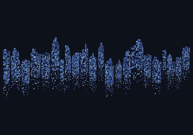 Diseño de ilustración de vector de horizonte de ciudad