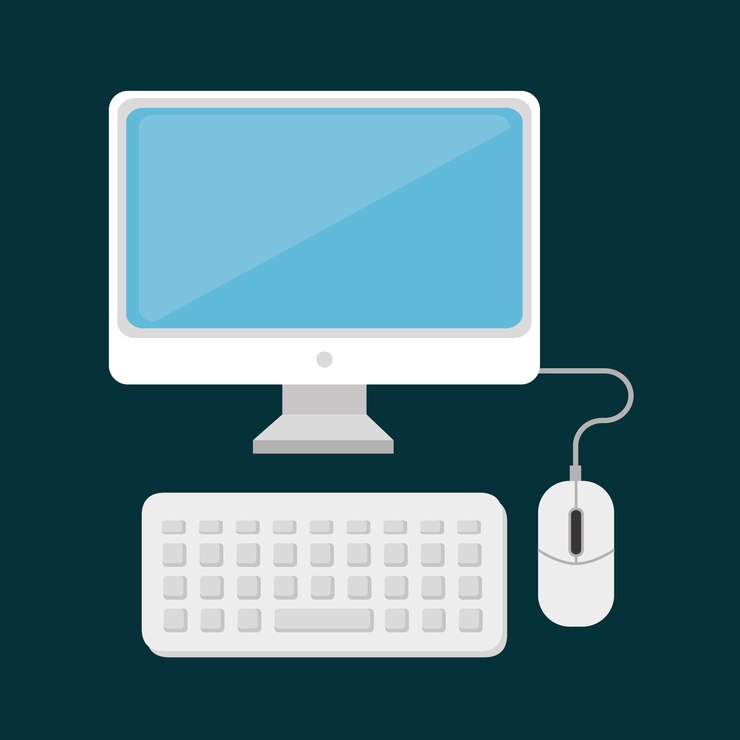Vector diseño de ilustración de vector de icono aislado tecnología de escritorio de computadora