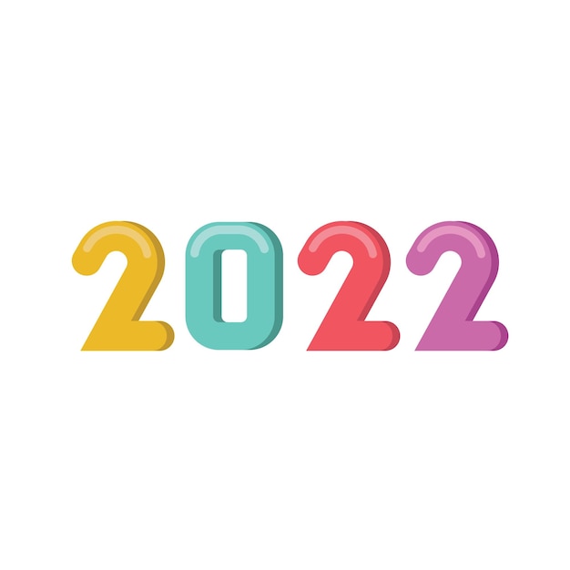 Diseño de ilustración de vector de icono de año nuevo 2022