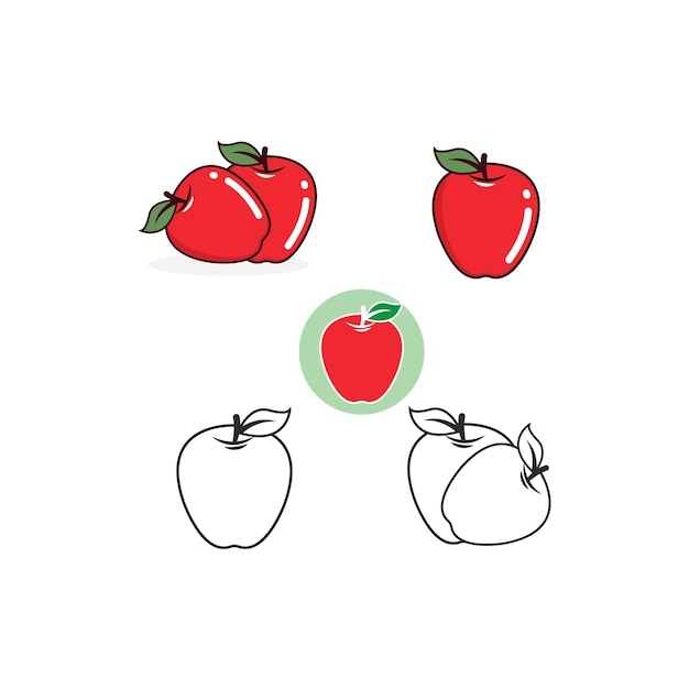 Diseño de ilustración de vector de icono de apple