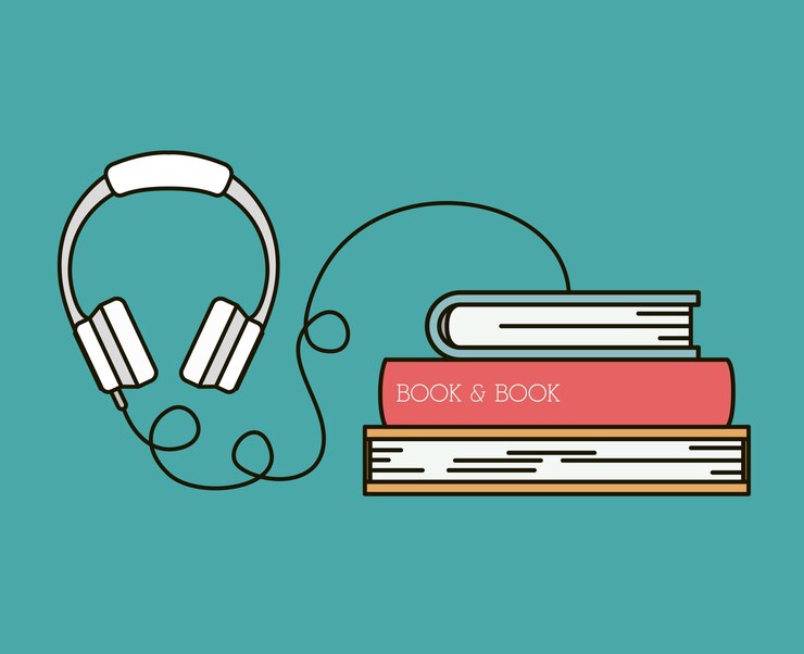 Vector diseño de ilustración de vector de icono de audio libro aislado