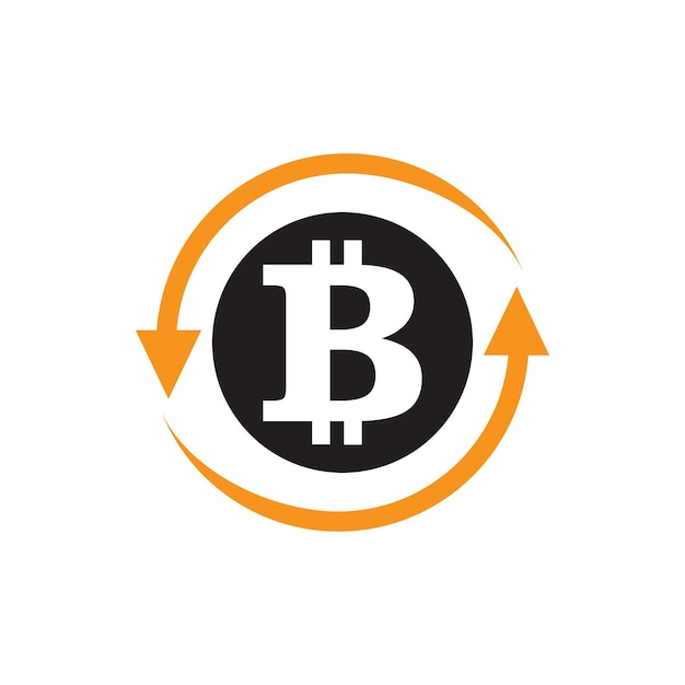 Diseño de ilustración de vector de icono de Bitcoin