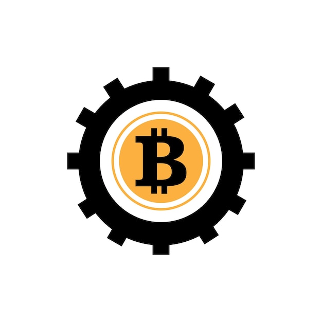 Diseño de ilustración de vector de icono de Bitcoin