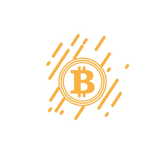 Diseño de ilustración de vector de icono de bitcoin