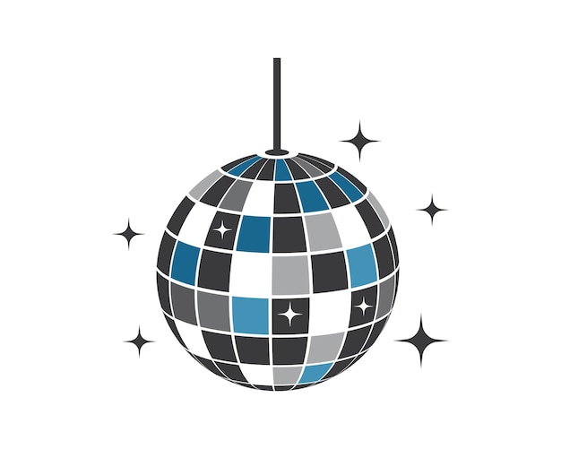 Diseño de ilustración de vector de icono de bola de discoteca