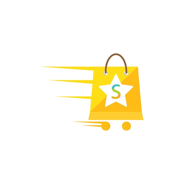 Diseño de ilustración de vector de icono de bolsa de compras