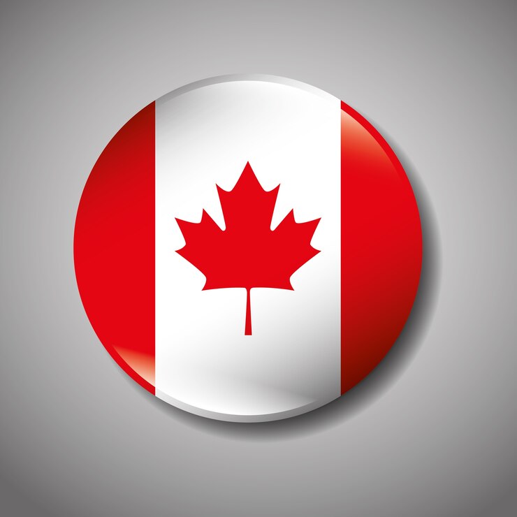 Vector diseño de ilustración de vector de icono de botón de bandera canadiense