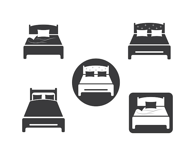 Diseño de ilustración de vector de icono de cama