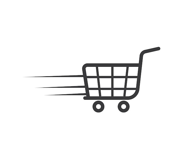 Diseño de ilustración de vector de icono de cesta de compras