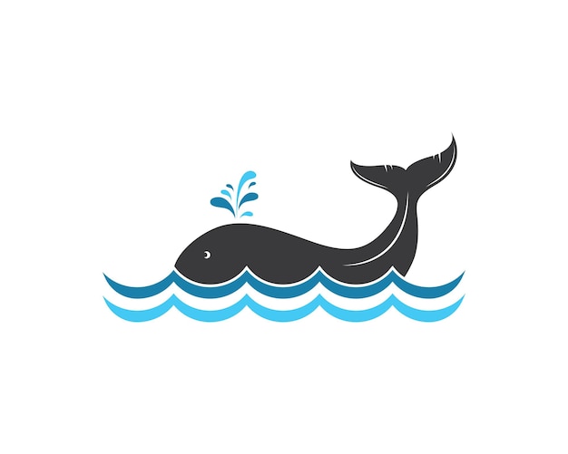 Diseño de ilustración de vector de icono de cola de ballena