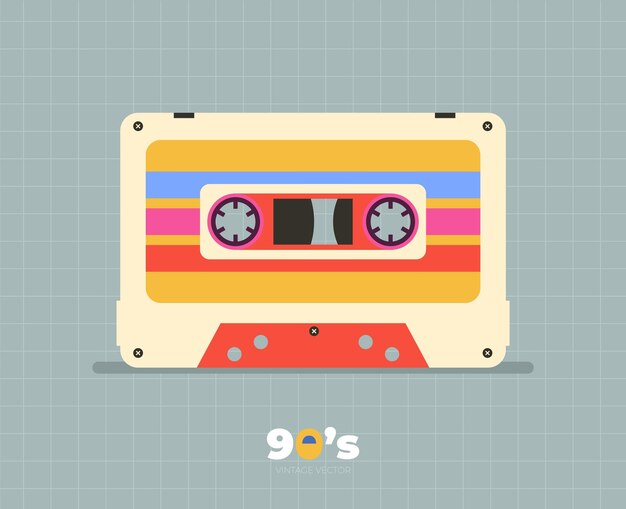 Diseño de ilustración de vector de icono de década de los 90
