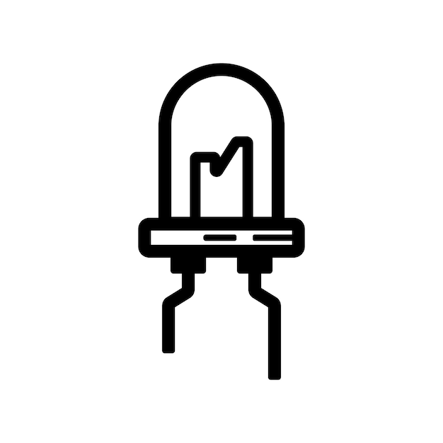 Diseño de ilustración de vector de icono de diodo eléctrico